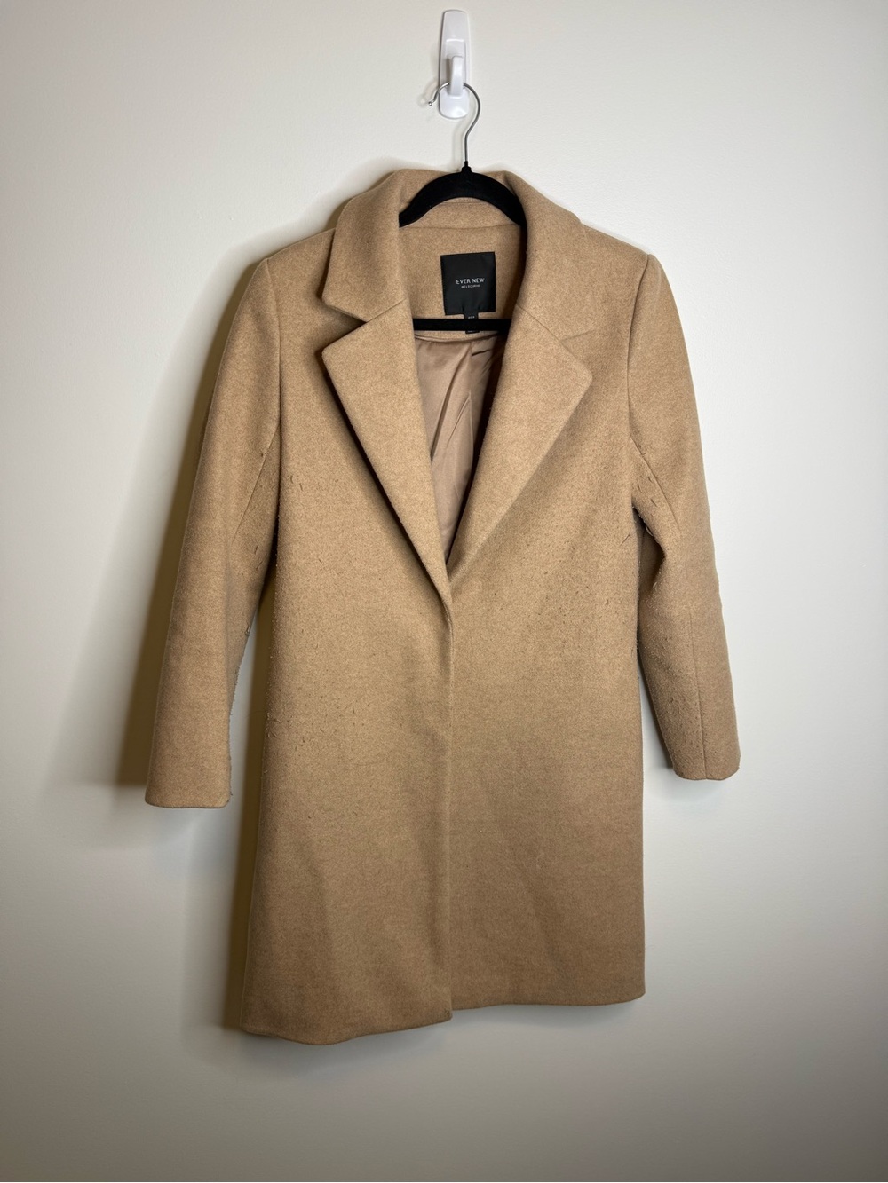 Ever new Tailored Camel Wool-Blend Pea Coat size 4